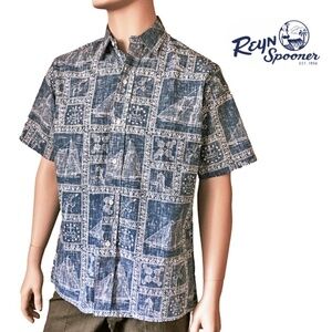 REYN Spooner Authentic Vintage Hawaiian Shirt Top Tiki Nautical Theme NWOT